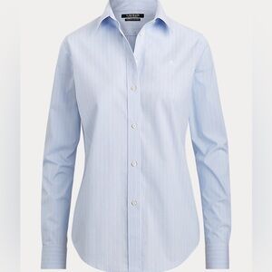 Lauren Ralph Lauren Light Blue Striped Button - Down Shirt